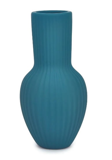 Vaso em Ceramica Azul Petro 26x13cm