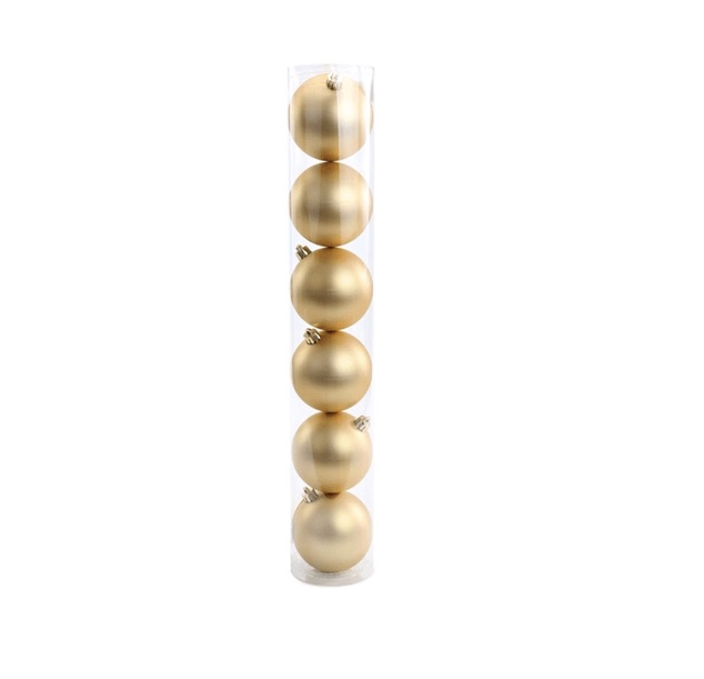 Bola Tubo Fosco Ouro 8cm jg c/6 Cromus