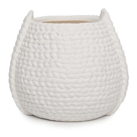 Vaso em Ceramica 15x17cm Textura Corda