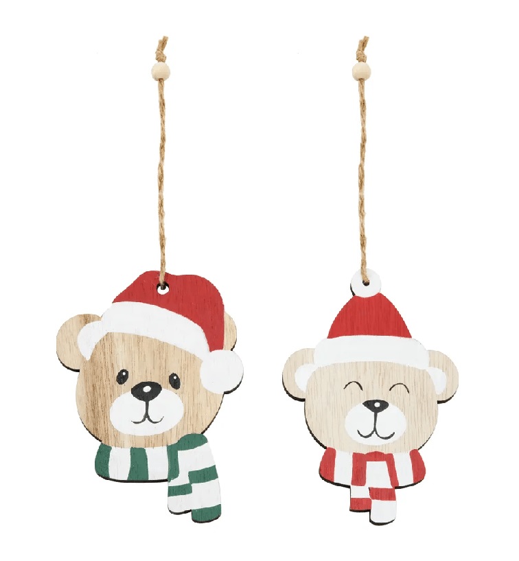 Enfeite Pend Urso C/cachec clr 11cm Crom