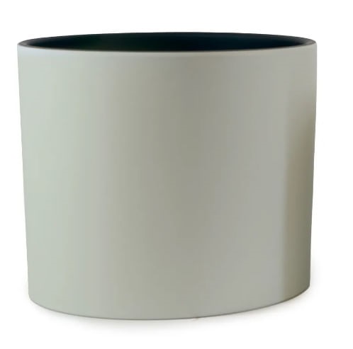 Vaso Cachepot Cerâmica Gelo / Preto 15x17cm - Cromus