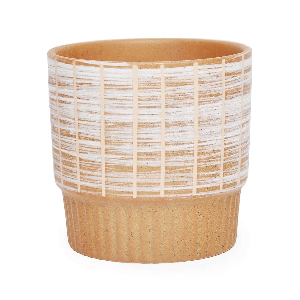 Vaso de Ceramica Mrr/bco 12x13cm Cromus