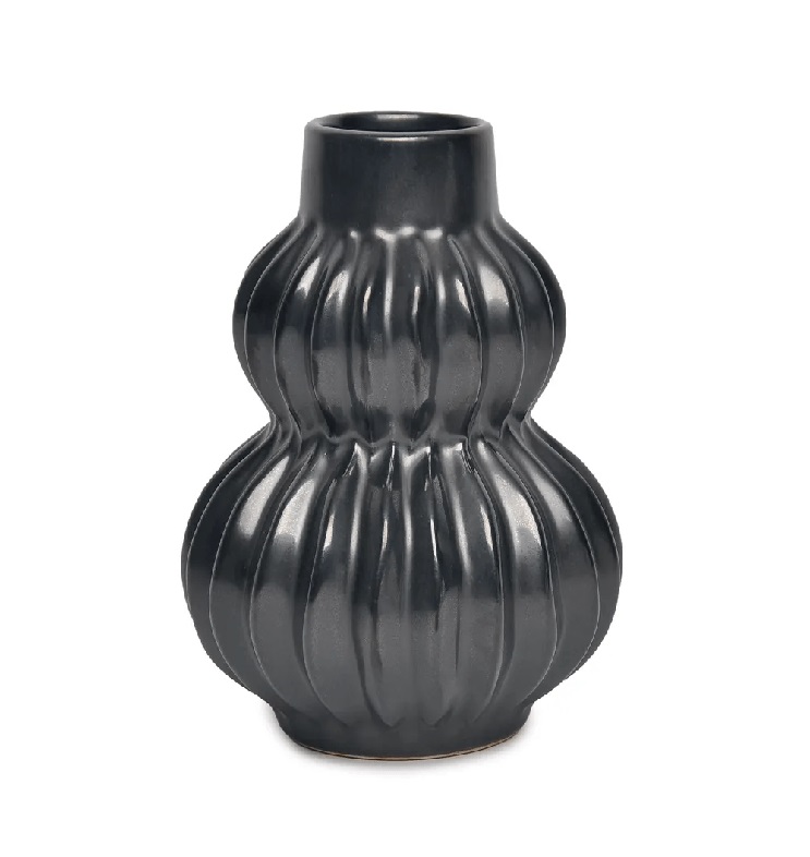 Vaso de Ceramica Preto 18x13x13cm Cromus