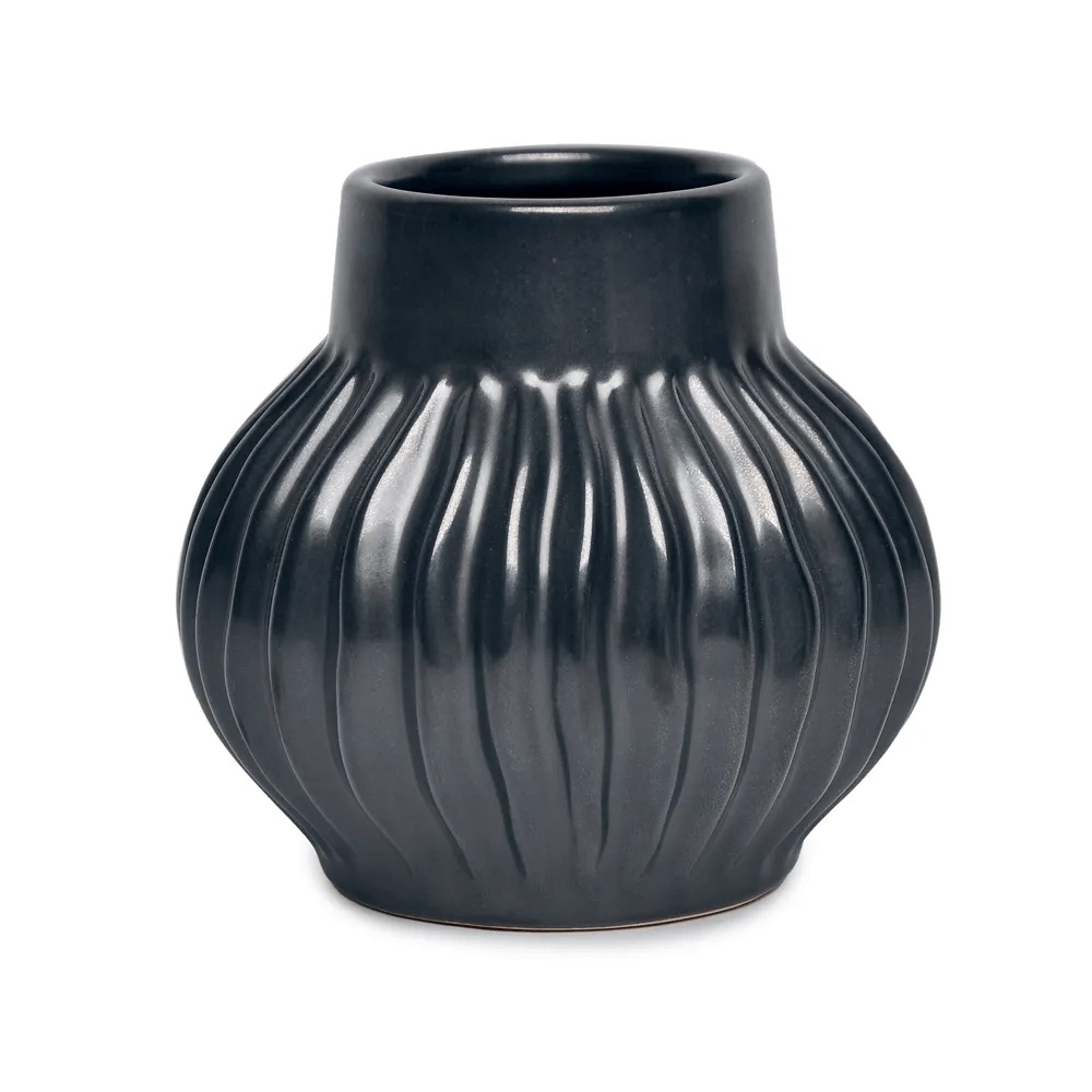 Vaso de Ceramica Preto 12x13x13cm Cromus