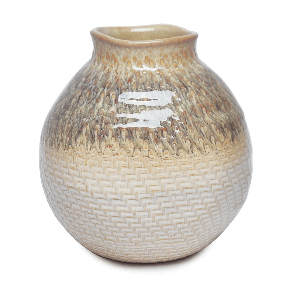 Vaso de Ceramica Mrr/bco 18x18x18cm Crom