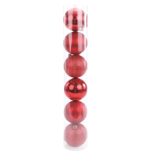 Bola Tubo Fosco Glitter vrm 8cm c/6 Crom