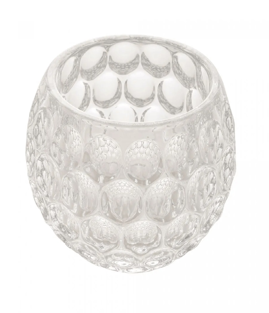 Porta Velas Cristal Bolha 9,5x7,5cm Lyor
