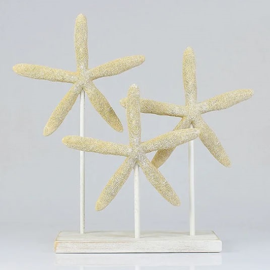 Enfeite Pedestal Estrelas Bege Xi-84