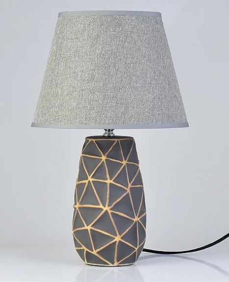 Abajur Geometrico Cinza Grande Ys-94 a