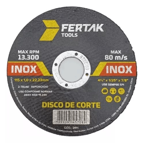 Disco de Corte 115x1.0x22mm 2811 Fertak
