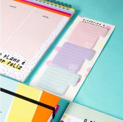 Cartela c/3 Blocos de Notas Adesivas mar