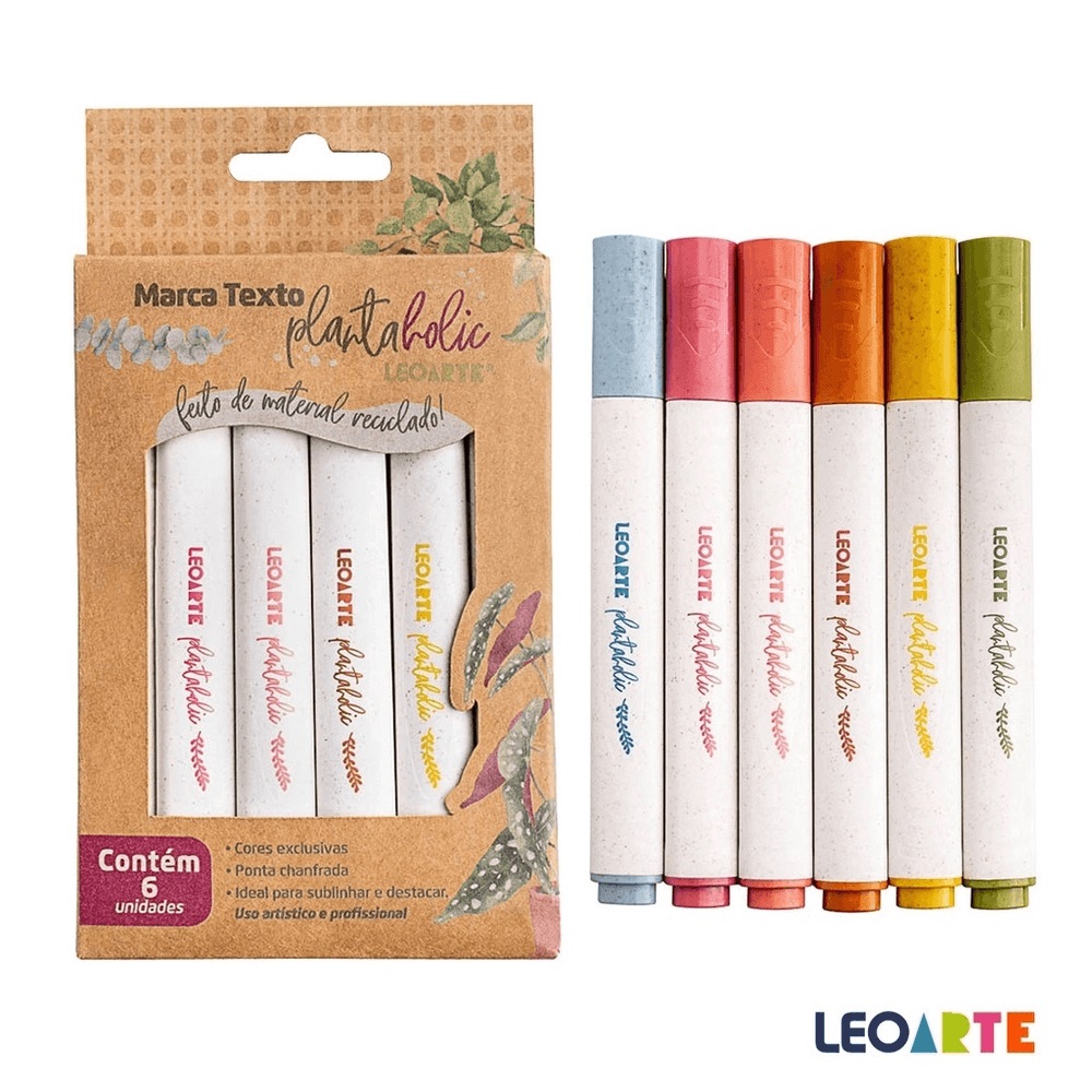 Marca Texto Plantaholic 6 Cores Leoarte