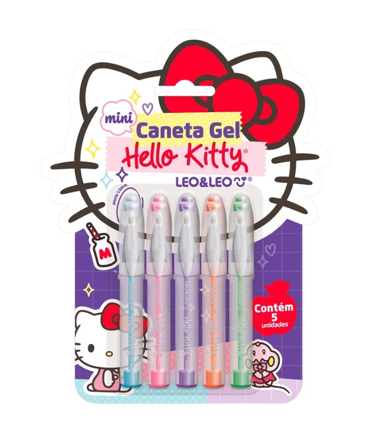 Caneta Mini Hello Kitty Colorida c/5 leo