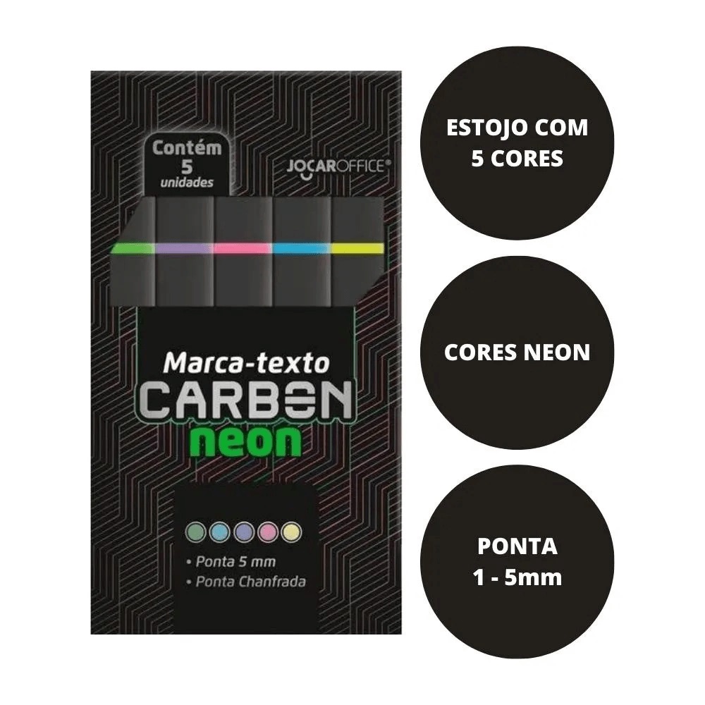Marca Texto Carbon Neon c/5 Jocar Office