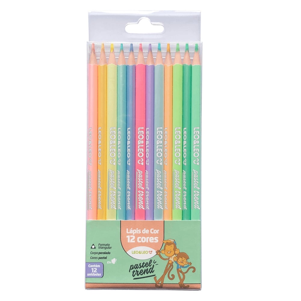 Lapis de cor 12 Cores Pastel Trend leo