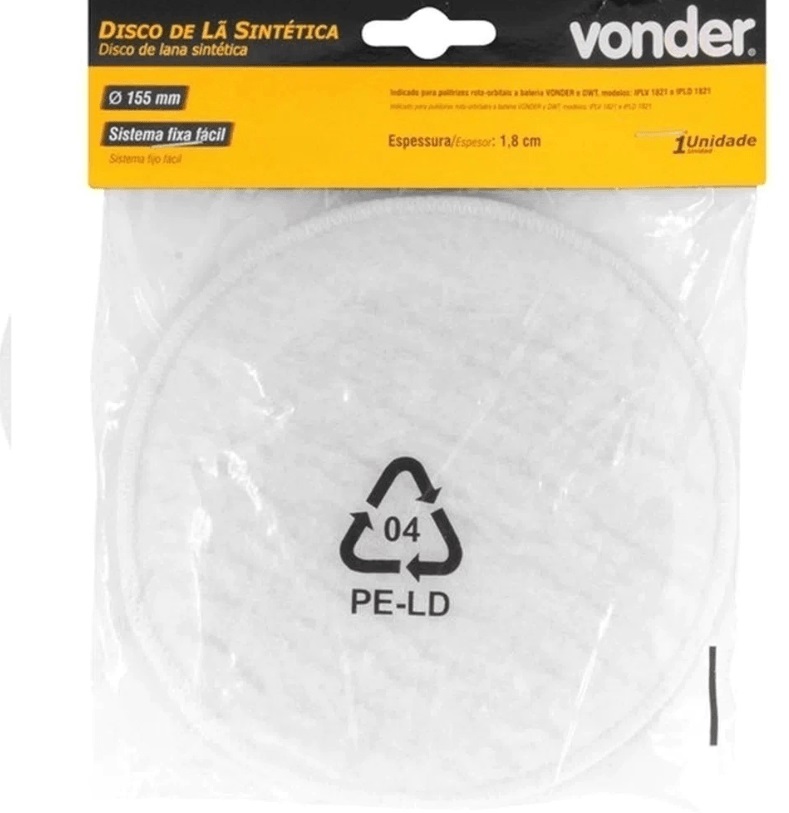 Disco de lã Sintética 155mm Vonder