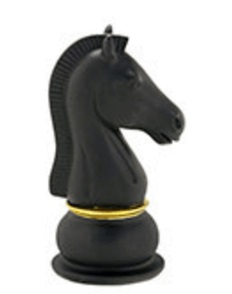 Cavalo Decorativo Preto e Dourado