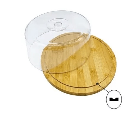 Prato P/bolo de Bambu C/tam 28cm Lyor