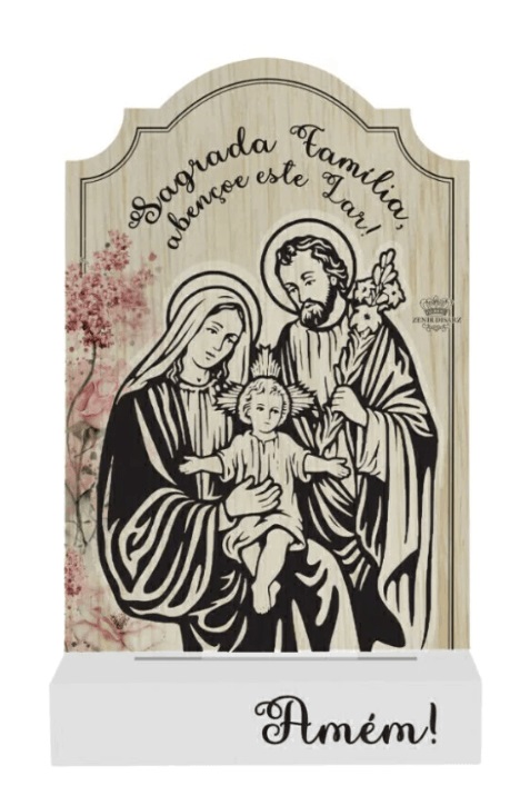 Madeirinha C/acril Sagrada Família Zenir
