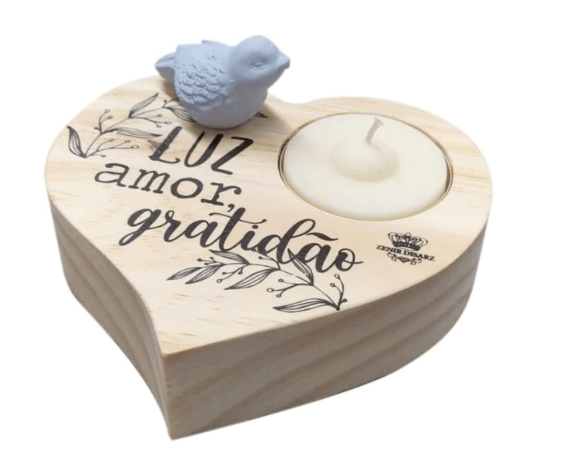 Enfeite de Mesa de Coracao C/vela Zenir