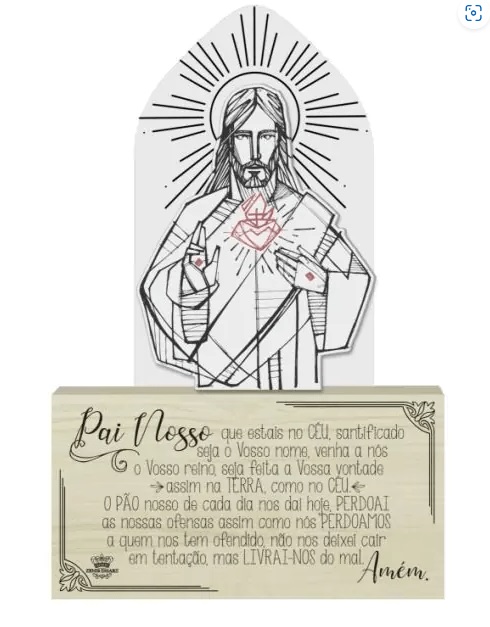 Placa de Mesa C/acrilico pai Nosso Zenir