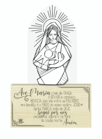 Placa de Mesa C/acrilico ave Maria Zenir