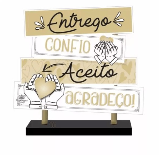 Enfeite Placa Entreg/confio Dourad Zenir