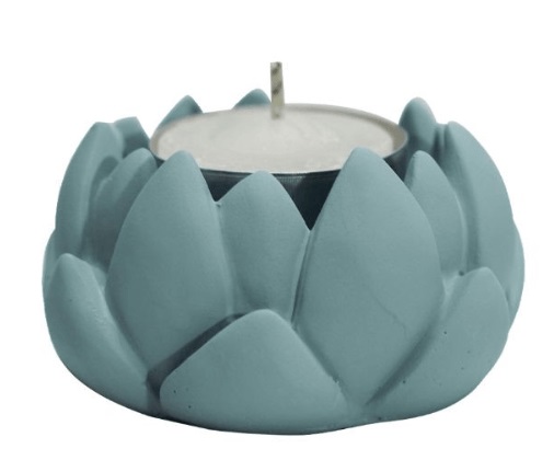 Porta Vela Flor Azul 4x7x7cm Zenir