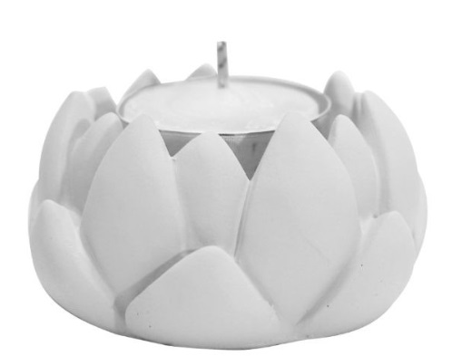 Porta Vela Flor Brnca 4x7x7cm Zenir