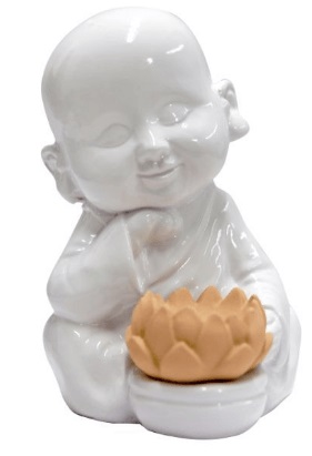 Porta Incenso Buda Bege 12x8x7cm Zenir