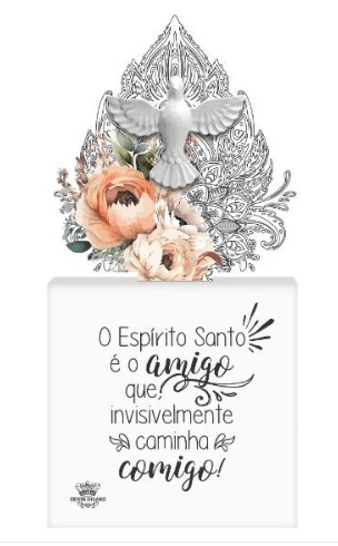 Placa de Mesa Espir Sant e o Amigo Zenir