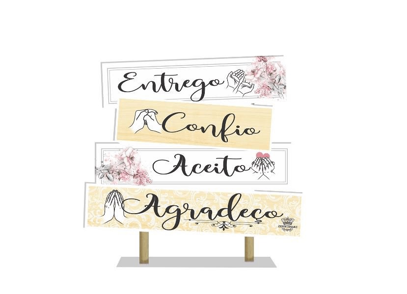 Enfeite de Mesa Placa Entreg/confio Zeni