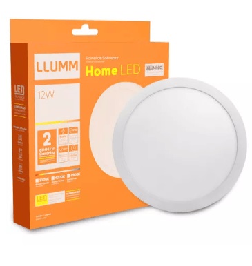 Painel sob Home led abs 12w rd 6500k llu