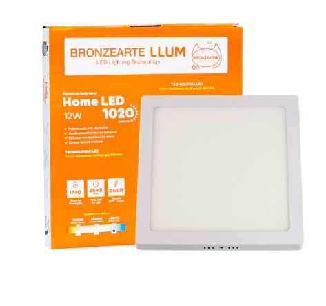 Painel sob qd 12w 6500k Home abs Llum