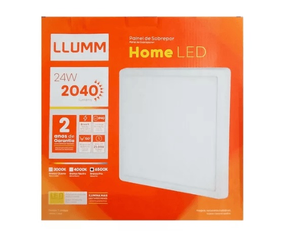 PAINEL SOB QD 24W 6500K HOME ABS LLUM