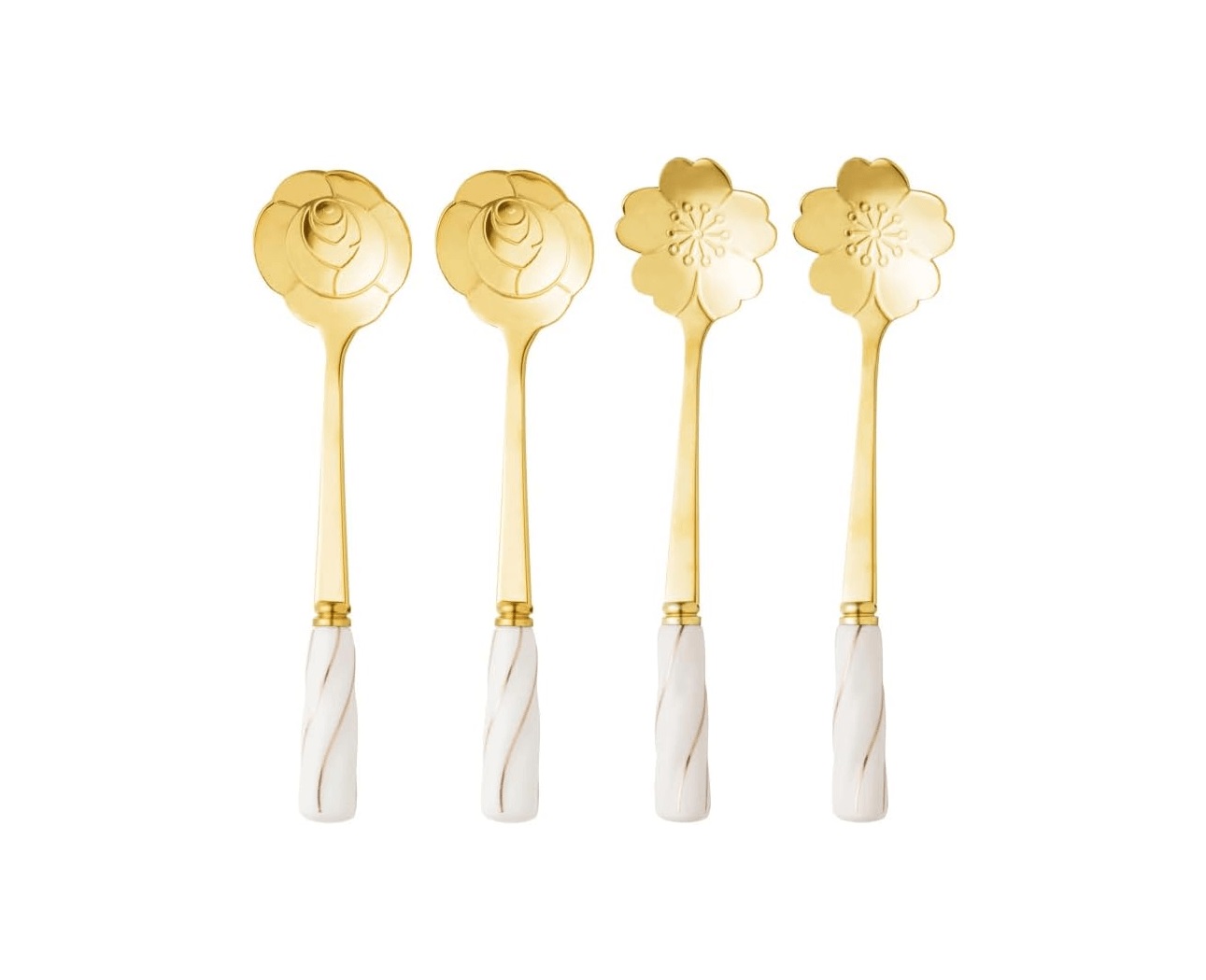 Cj4 Colheres P/cha Inox Cabo Cerim Wolff