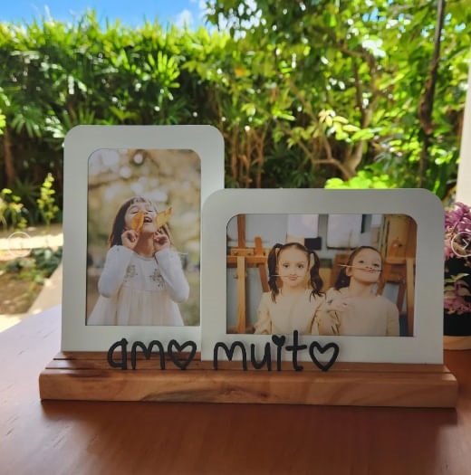 Porta Retrato 10x15cm Duplo amo Muito