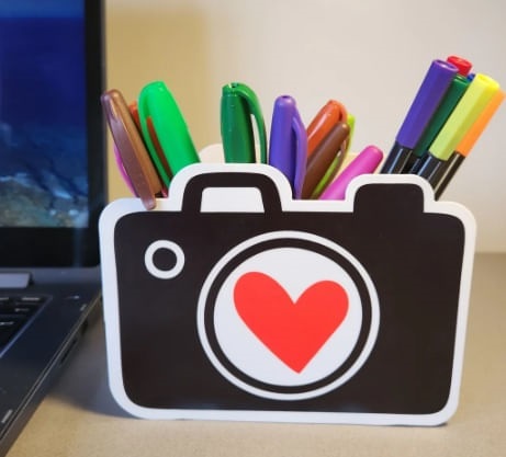 Porta Caneta Duplo Camera Love