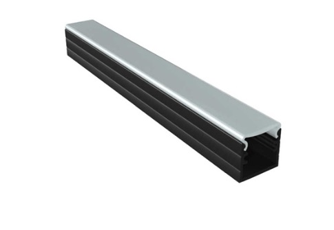 Perfil Sobrepor Al Way 1 Metro 12x10mm Preto Llum