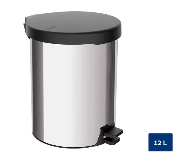 Lixeira Aço Inox Com Pedal New 12 Litros - Tramontina