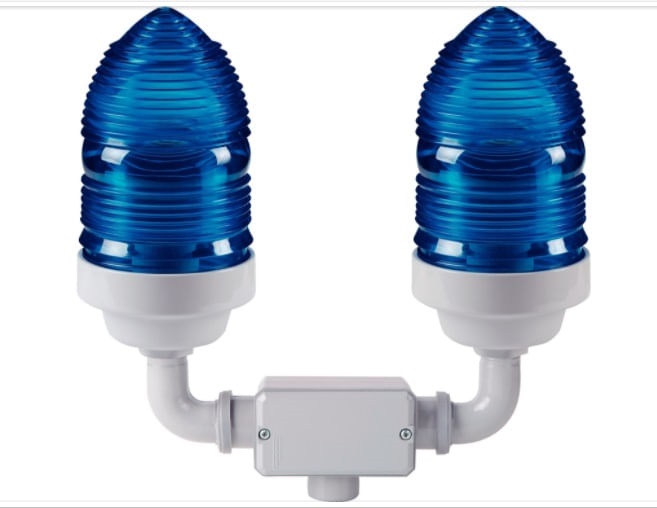 Sinalizador Duplo Azul 2x60w em Alumínio - Tramontina