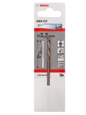 Broca P/metal aco Hss-co 3.2mm Bosch