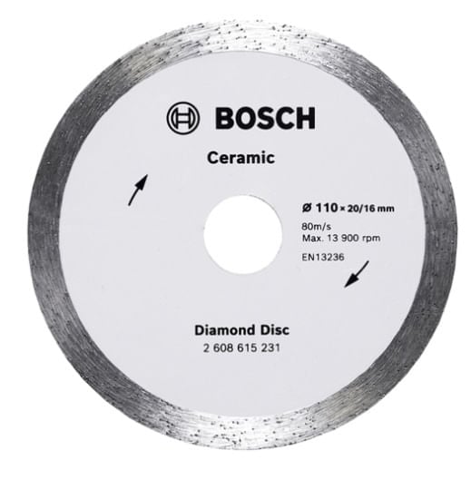 Disco Ceramic Liso 110x20/16 Bosch