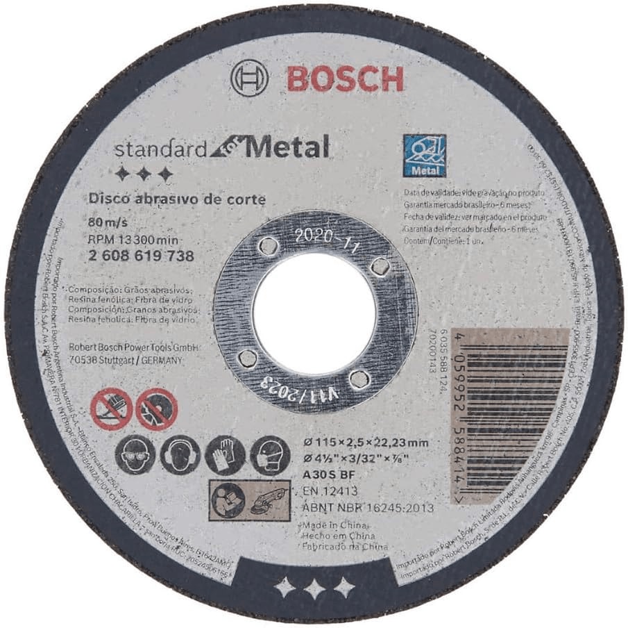 Disco de Corte Metal 4.1/2x2.5x7/8 Bosch