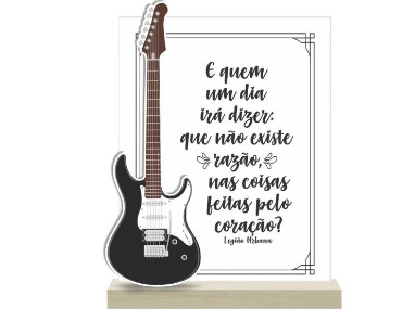 Enfeite Mesa C/apliq Guitarra Quem 15x11