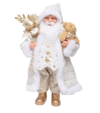 Papai Noel C/saco C/relogio Crm/bc 40cm