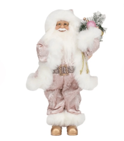 Noel em pe C/arranjo Ros/bc 45cm