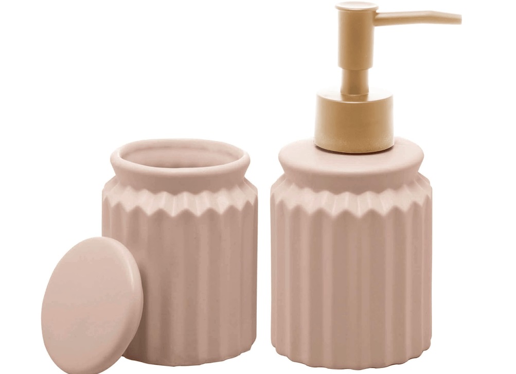 Conj Banheiro 2pçs Nude Stripes Ceram ly