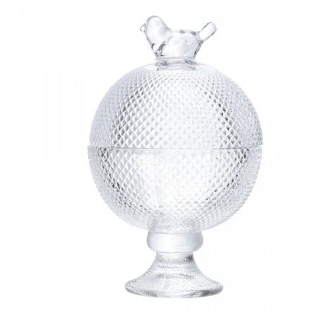 Potiche de Cristal C/pé Bird Wolff