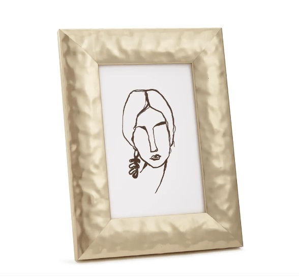 Porta Retrato Poliresina Vidro Dourado 10x15 21cm  - Mart
